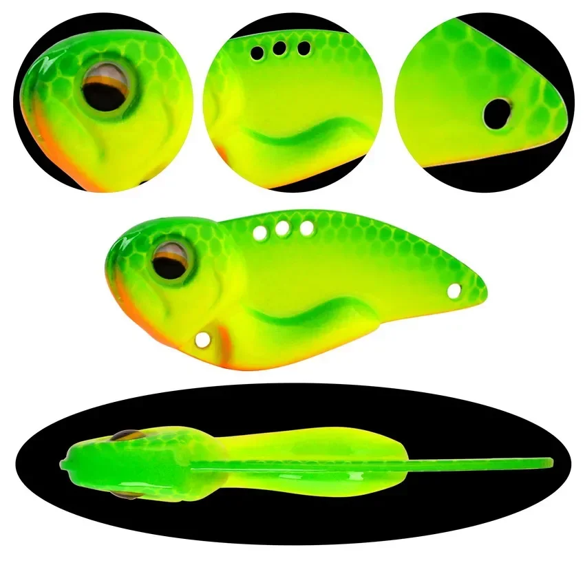 Aorace-Juego de Señuelos de Pesca con vibración para trucha y lubina, cebo Artificial de Metal VIB, cuchara giratoria, 7g, 10g, 14g, 20g, 6 piezas - imagen 3