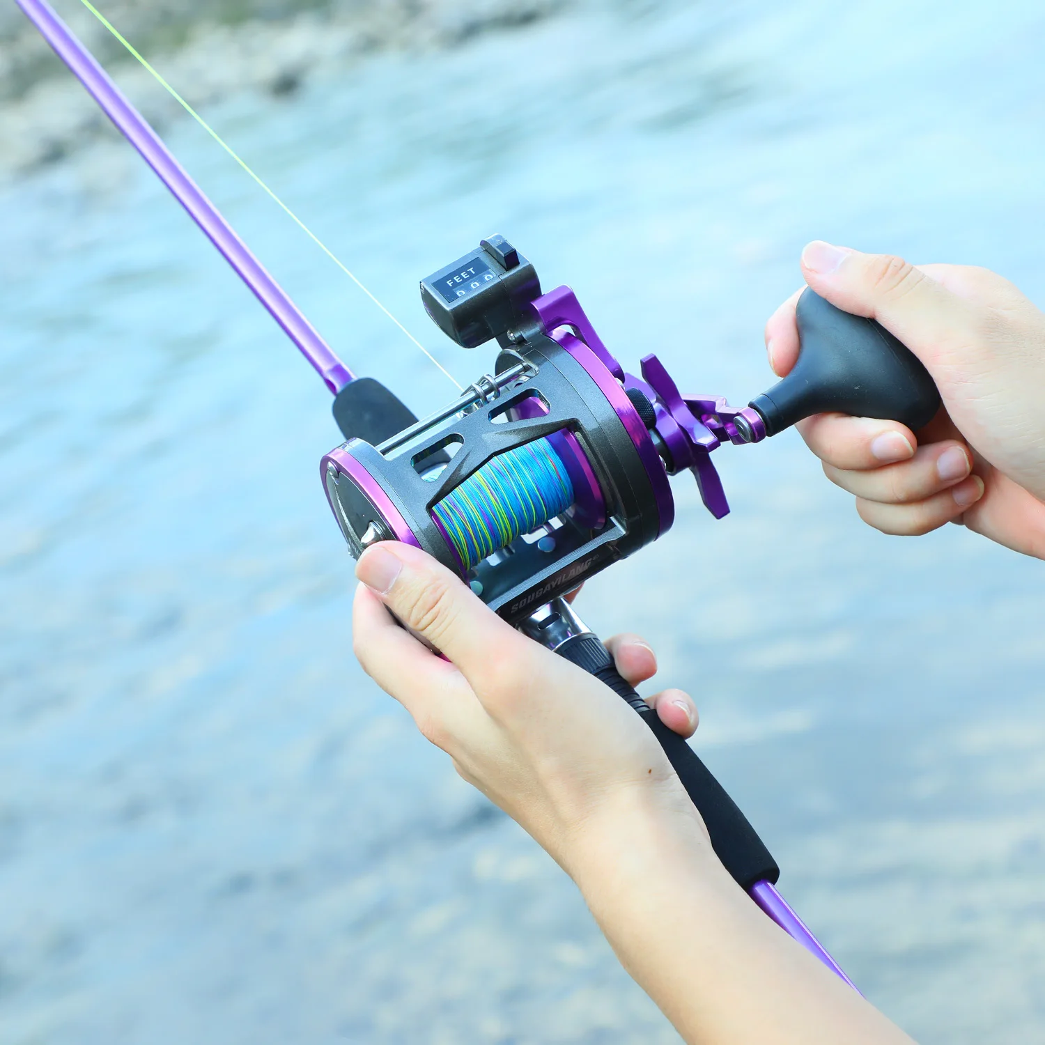 Carrete Curricán Sougayilang – Tambor fundido para pesca oceánica - imagen 5