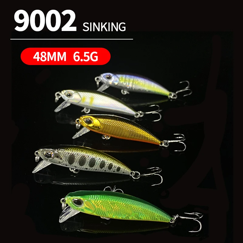 48mm 6,5g Señuelos de Pesca de pececillo que se hunden Isca Pesca Wobblers cebo duro Artificial para carpa trucha lubina tiro largo Jerkbait Swimbait - imagen 3