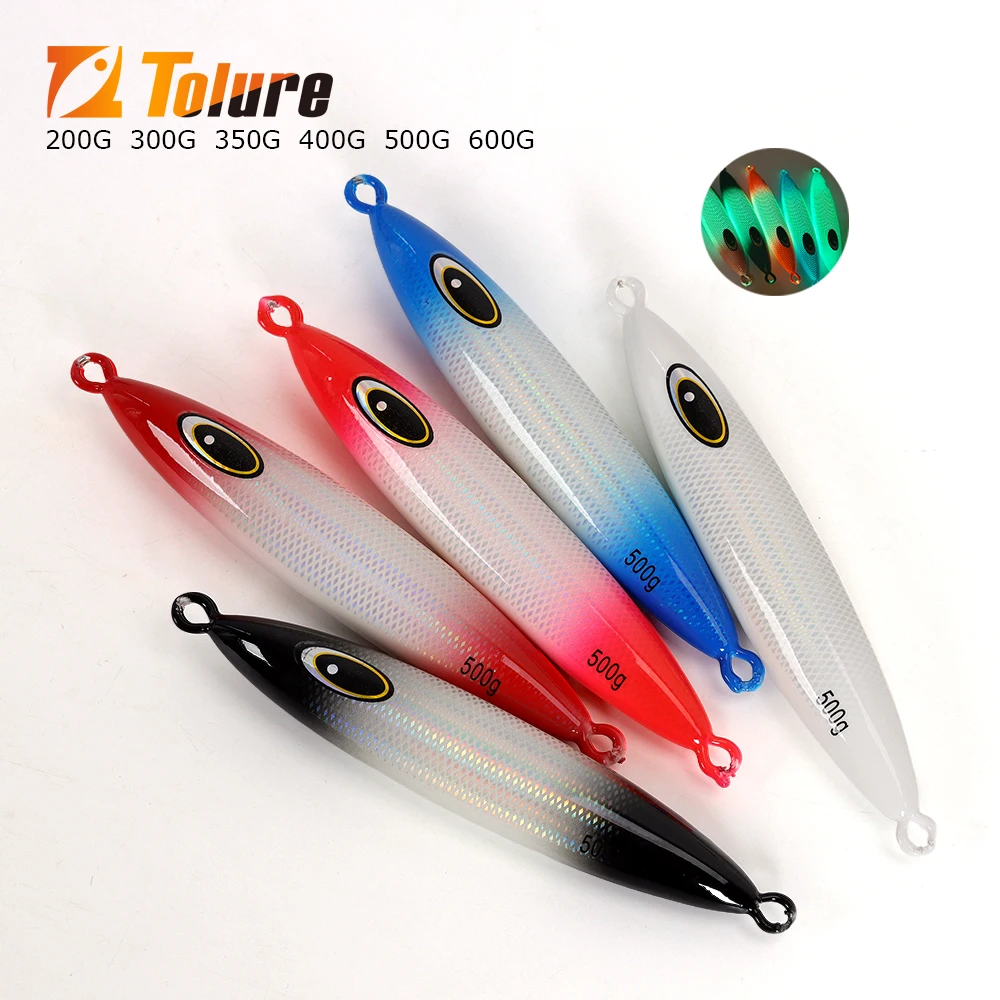TOLU nuevo modelo 2025 plantilla de Metal de hundimiento lento 200g-600g plantillas de fundición larga para pesca en aguas profundas de agua salada