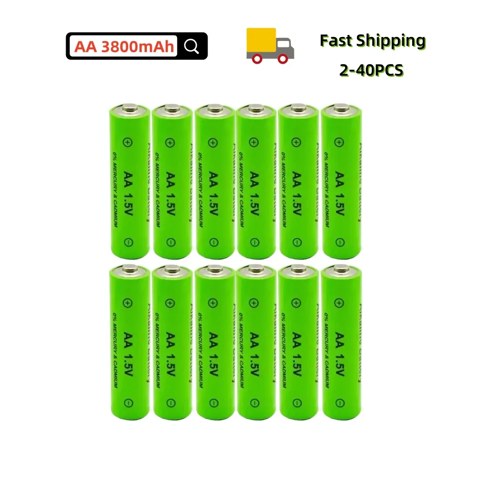 Pilas AA recargables 3800mAh 1,5V para linterna y juguetes