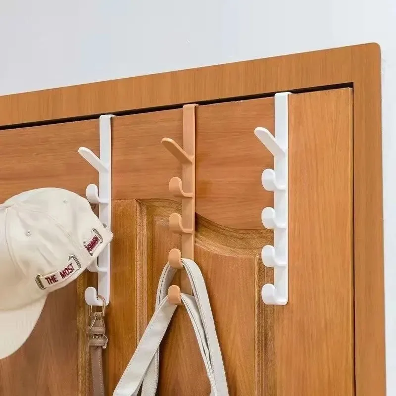Colgador de ropa y sombreros, gancho trasero para puerta de dormitorio, sin agujeros, estilo trasero, almacenamiento y almacenamiento - imagen 2