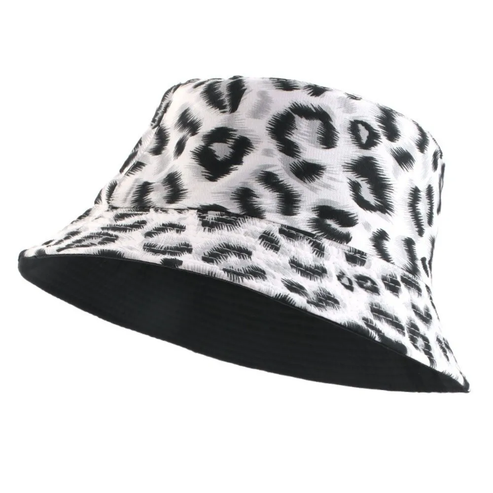 Sombrero Bucket reversible de pescador – Estampado leopardo plegable