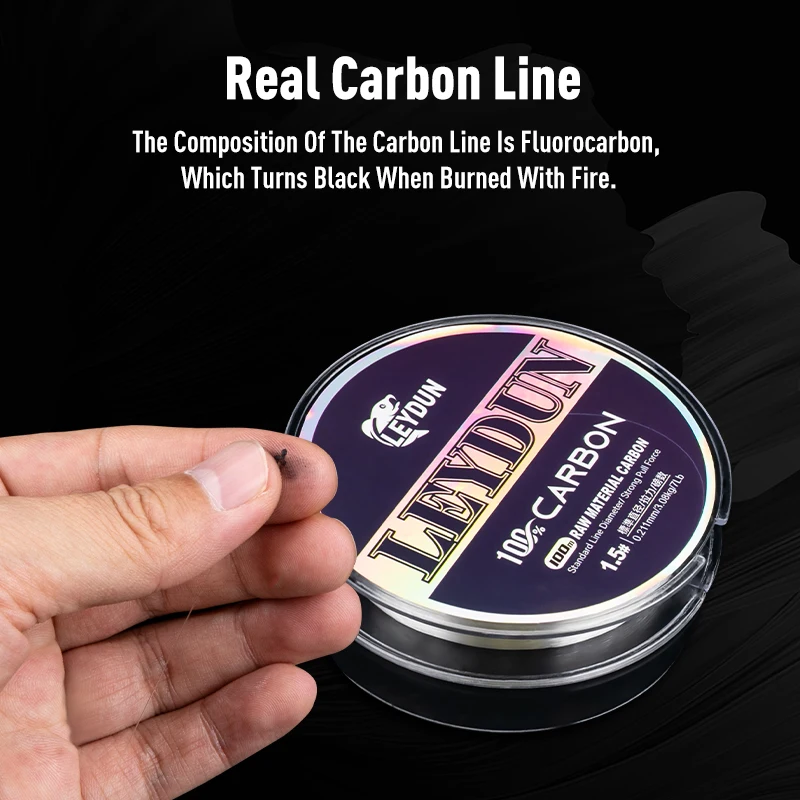 LEYDUN-líneas de Pesca de carbono 100%, 100m, líder de fibra de carbono, línea de Pesca con mosca, monofilamento súper suave, línea de hundimiento, Pesca marina - imagen 4