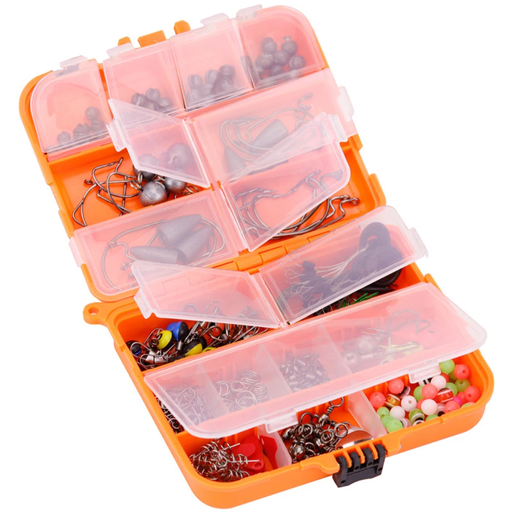 Kit de accesorios portátiles para pesca en roca, juego de aparejos, ganchos de mar, plomos giratorios para agua dulce y salada con caja, 165/141/257 piezas - imagen 2