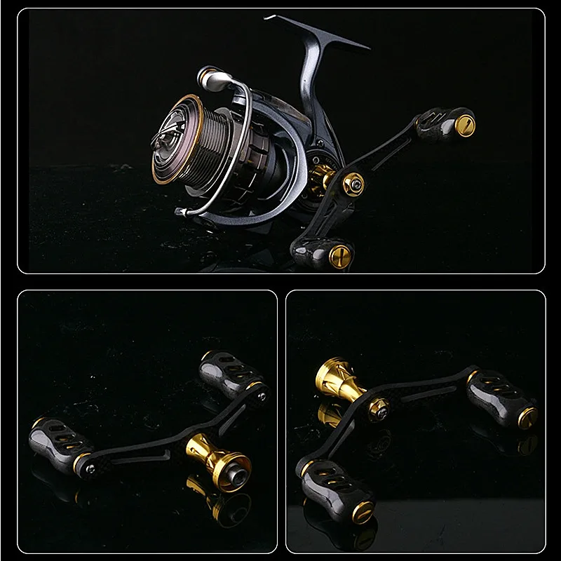 Mango de doble agarre de carbono DEUKIO para marca S/D, perillas de carrete de pesca giratorio con rodamientos, modificación de doble manija de carrete de pesca - imagen 5