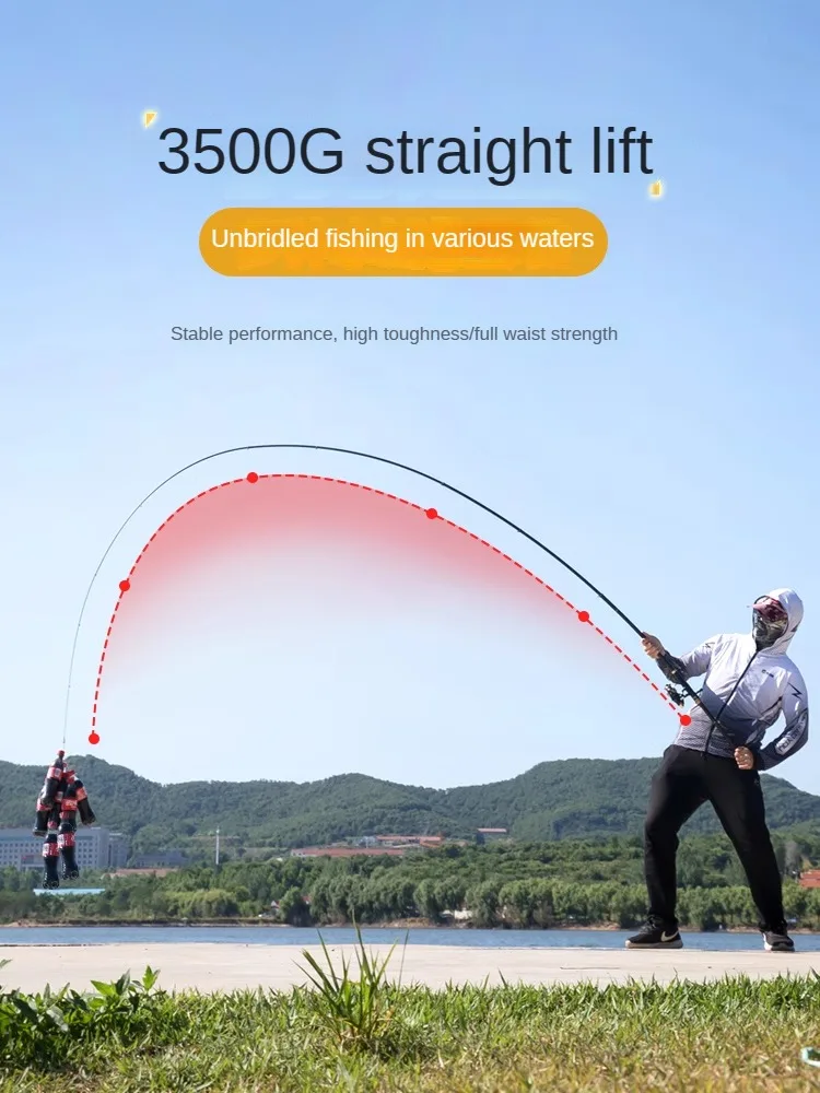 Caña de pescar en roca ultraligera súper dura, guía grande, caña de lanzamiento de distancia de alto carbono, caña de pescar telecópica de doble propósito para mar - imagen 5