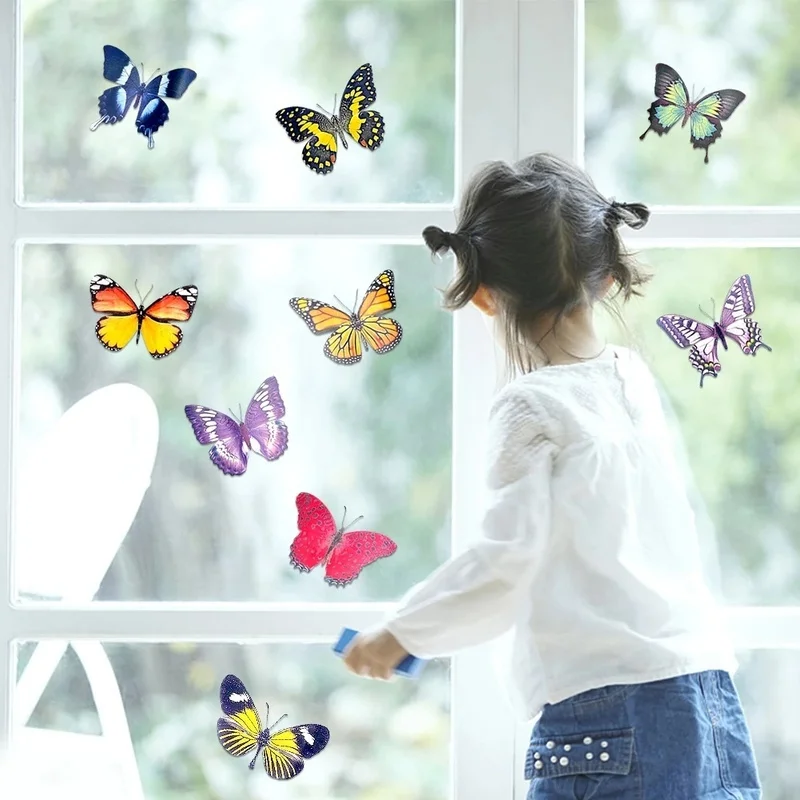 20 piezas pegatinas de mariposa para ventana, pegatinas anticolisión para ventana, pegatinas de pared de película de vidrio reutilizables para ventana - imagen 5
