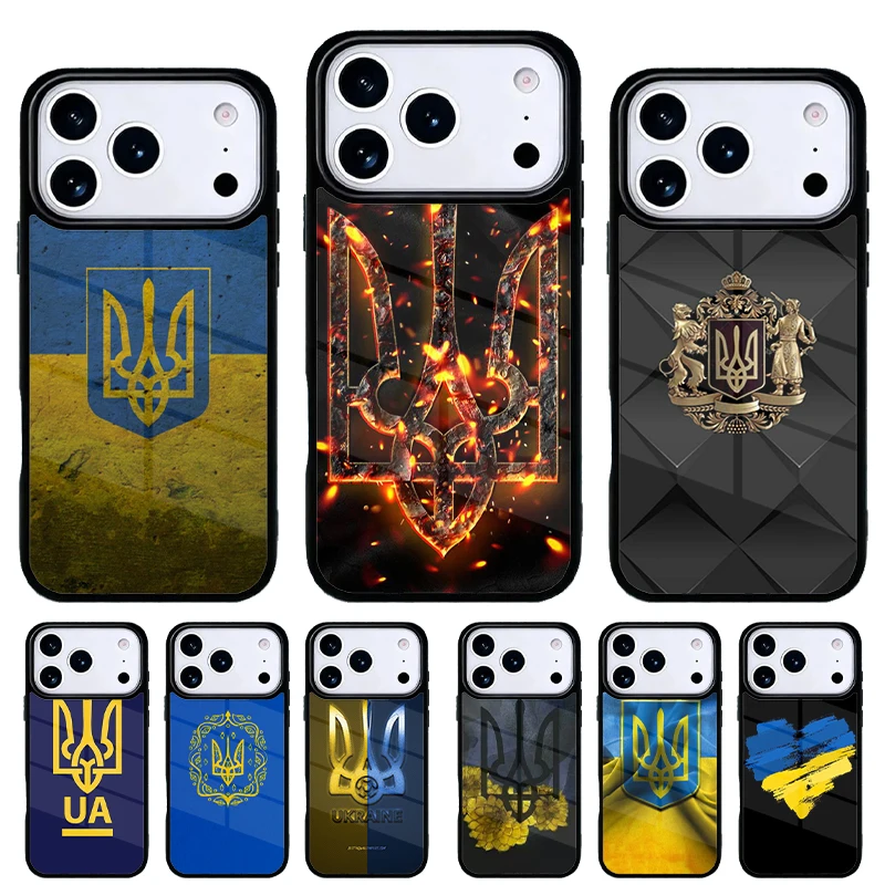 Funda iPhone con bandera de Ucrania – diseño pintado a mano y brillante