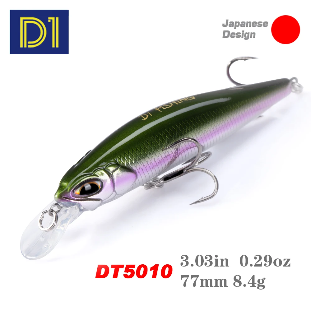 Señuelos de pesca D1 Realis Minnow, Wobblers artificiales 77F y 8,5g 65S y 5g, cebo duro Jerkbait de profundidad 0,8-1,5 m, aparejos de pesca 2020