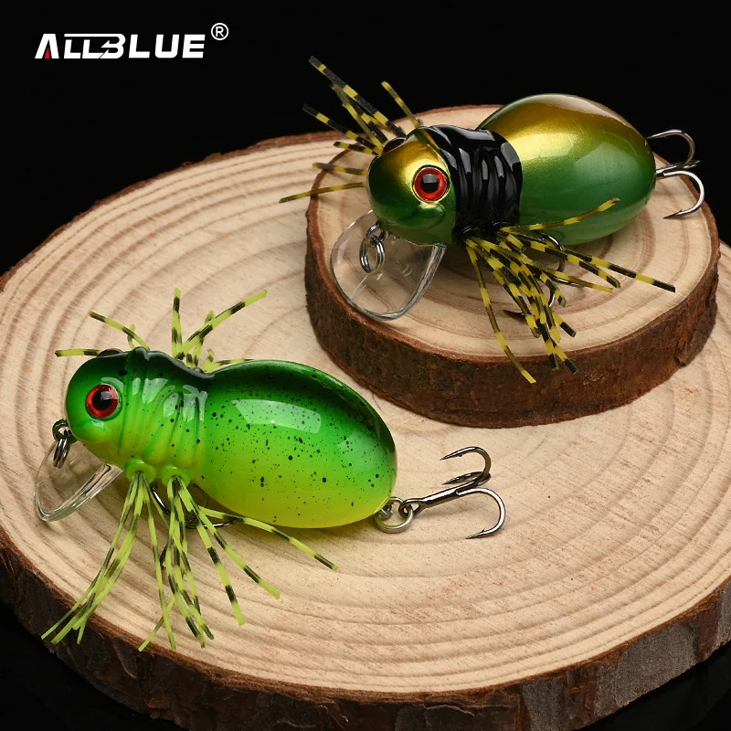 ALLBLUE-señuelo de pesca giratorio, cebo Artificial Wobbler, aparejos de lucio de agua dulce, Topwater, Shallow Crankbait 41MM 6G - imagen 4