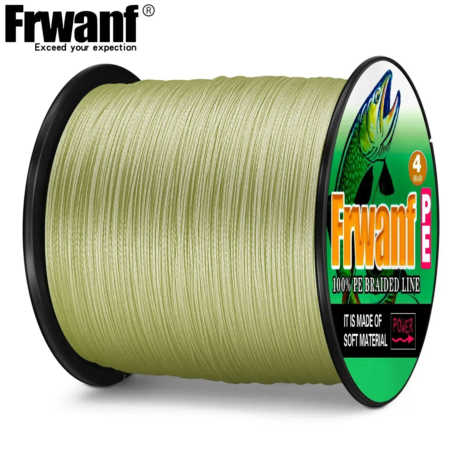 Frwanf-sedal de pesca trenzado de PE, 4 hebras, 2-100LB, 2000M, línea multifilamento trenzada japonesa, alambre de pesca súper fuerte, agua dulce de mar - imagen 4