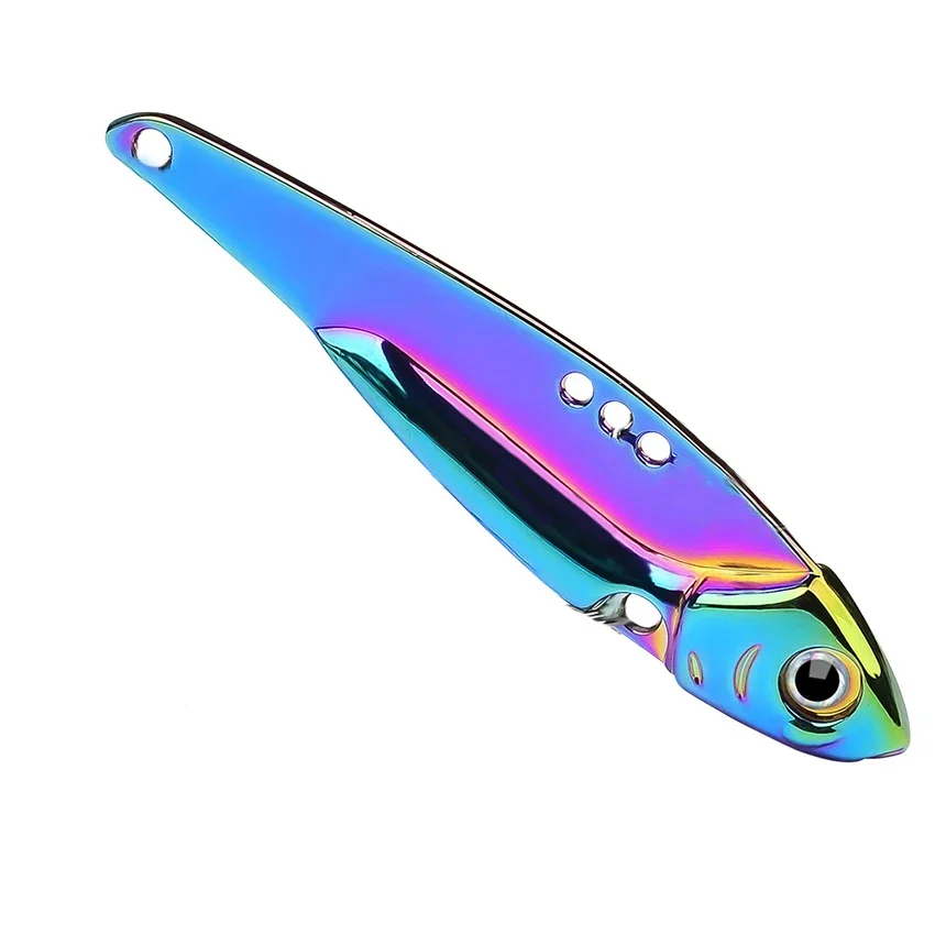 Cebo de lubina artificial, cebo de Metal de capa de agua de tiro largo, vibración colorida, lentejuelas VIB, 5 unidades - imagen 5