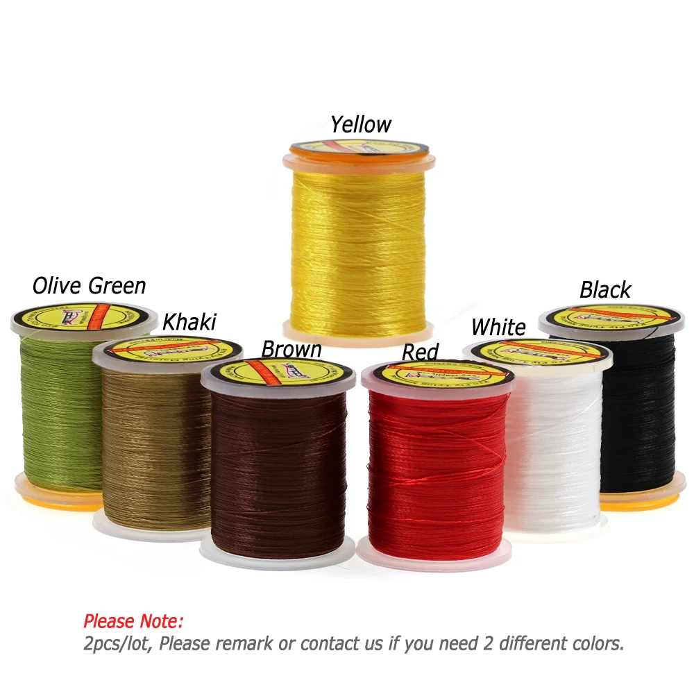 2 uds 50D hilo para atar moscas para tamaño 16 ~ 22 moscas Midge Ninfa Material para atar moscas oliva blanco rojo amarillo con bobina estándar - imagen 5