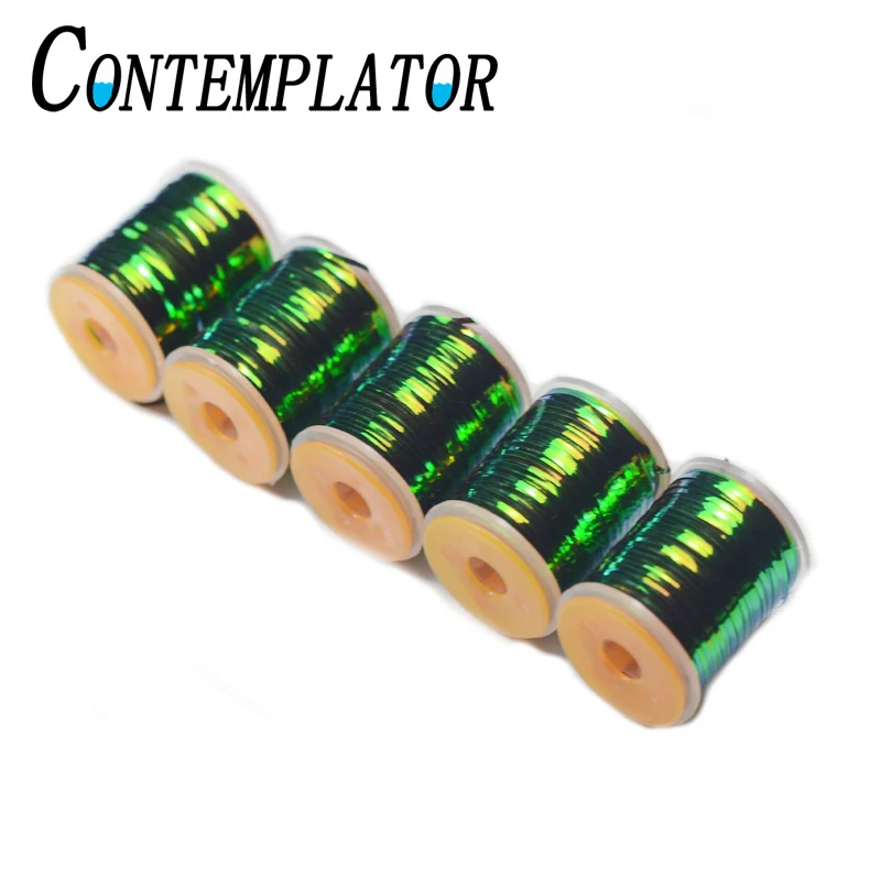 Oropel plano Contemplator – Mylar pavo real verde/naranja para moscas