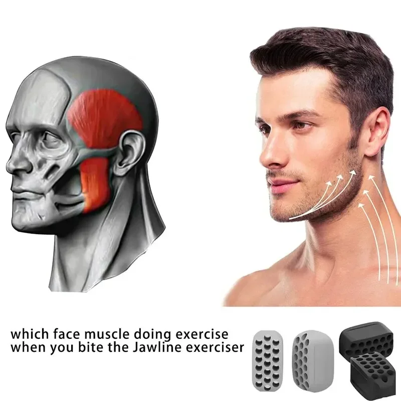 Ejercitador de mandíbula de silicona, tóner Facial y línea de mandíbula, pelota de Fitness, equipo de tonificación de cuello, herramienta de belleza Facial, ejercitador de papada, 2 uds. - imagen 5