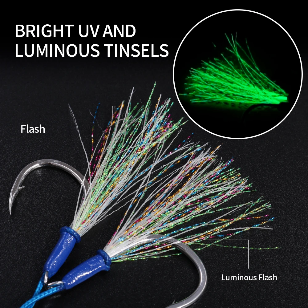 Anzuelos Dobles Luminosos JIGGING PRO para Agua Salada - imagen 5