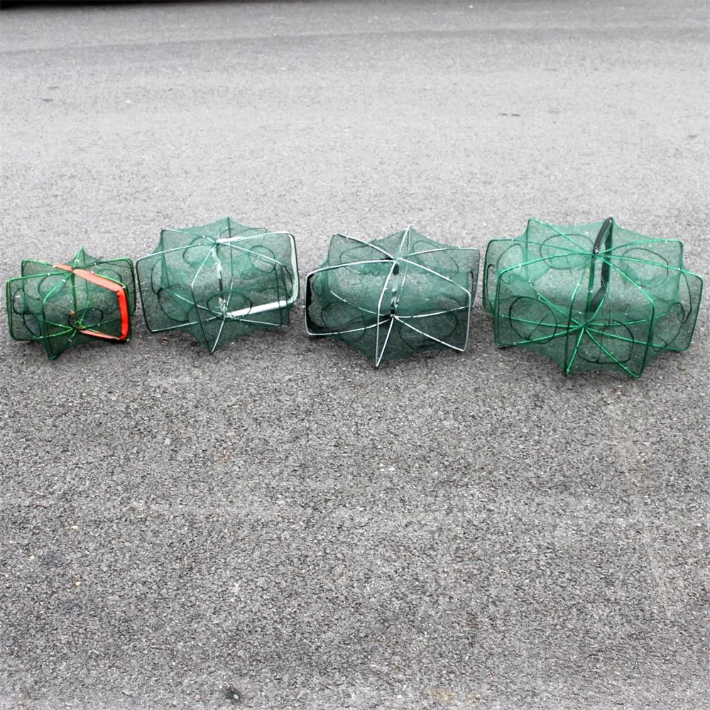 Red de pesca plegable para peces, cangrejos Minnan, cangrejo, carne, camarones, jaulas de remojo, accesorios hexagonales plegables, 1 ud. - imagen 4