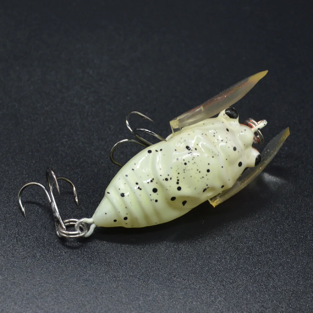 Pesca Artificial cigarra señuelo duro insecto cebo 4 cm/6g Topwater Bass Catch flotante Popper lote 2 piezas venta - imagen 3