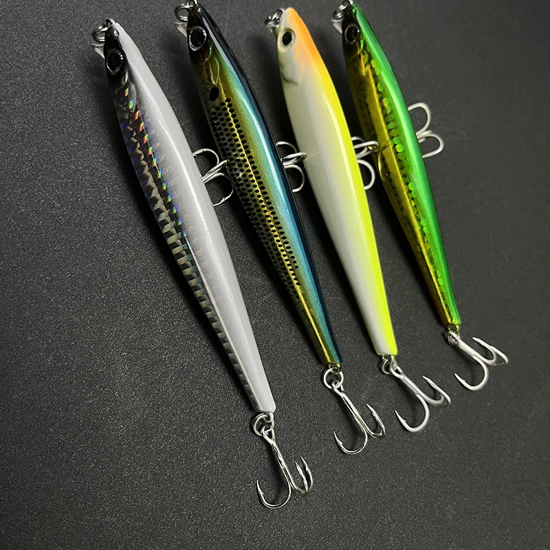 Señuelos de pesca de pececillo de hundimiento pesado, 30g, 105mm, cebo Artificial de agua salada de fundición larga, Wobbler, lubina, trucha, equipo de Swimbait - imagen 5