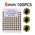 100pcs golden 6mm