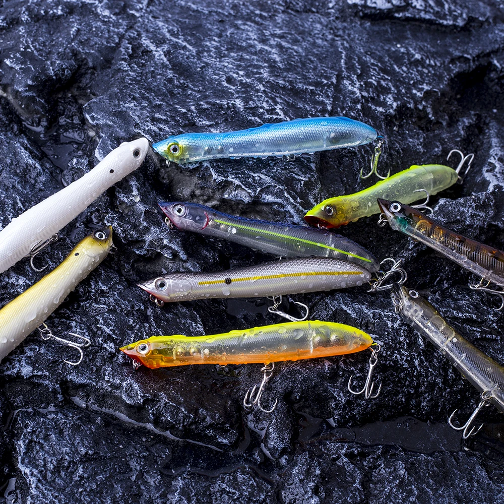 CCLTBA-Señuelos de pesca Popper de plástico duro, 12cm, 17,8g, flotador con cabeza de serpiente, cebo Popper Topwater, sonajero para caminar al perro, señuelo para lubina oscilante - imagen 5