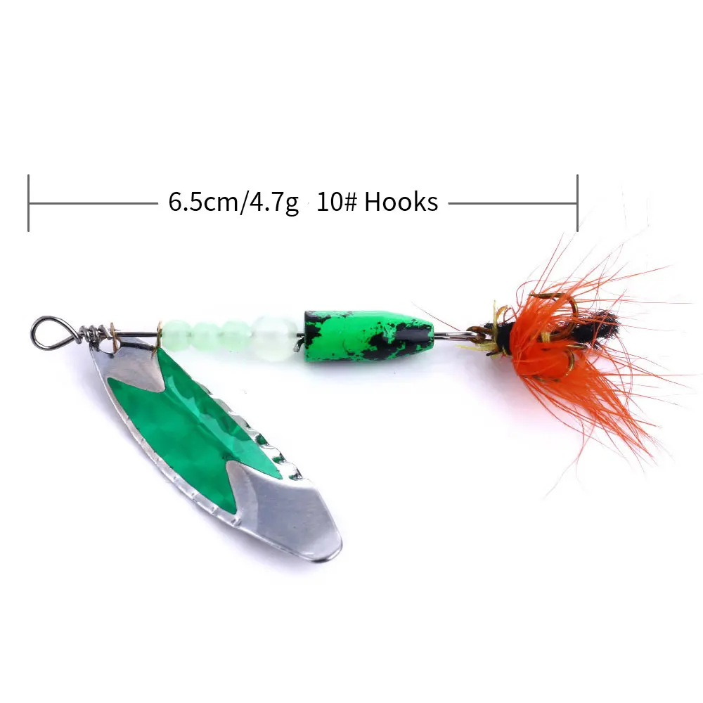 1 ud./5 uds., 6,5 cm, 4,7g, cebos giratorios para pesca de Lucio, plantilla de metal, cebo de pesca, Spinner, cuchara, señuelos, aparejos de pesca, Zander pesca - imagen 2