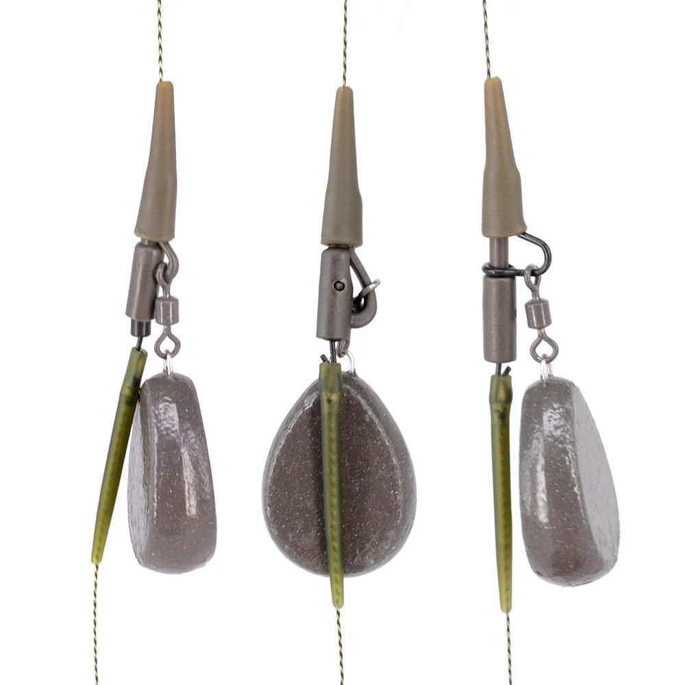 Clips de plomo de seguridad de alta resistencia para pesca de carpa, Clips a presión de cambio rápido y goma trasera para aparejos de pesca de carpa, 50 juegos - imagen 5