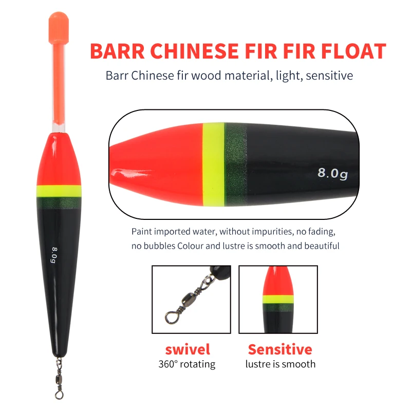 ORJD-Juego de flotadores de madera de Balsa, boya de calidad, tapón Bobber, accesorio de pesca japonés, 3/4 piezas - imagen 5