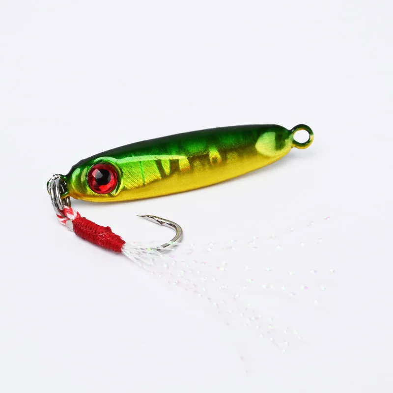 MUKUN 6 unids/caja Microjigging señuelo de pesca 5,5g/32mm Mini Jig cebo Isca plantilla Artificial con un solo gancho accesorios de pesca - imagen 5