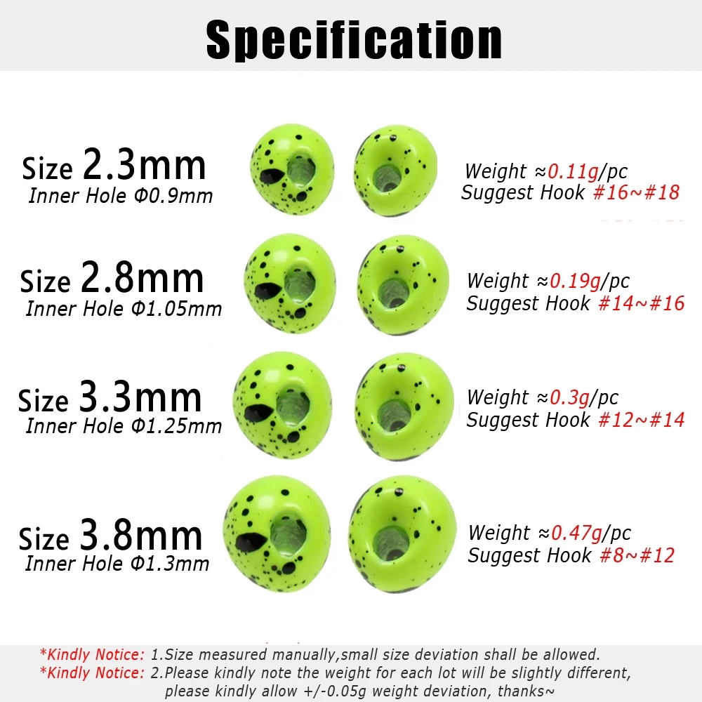 Bimoo 100 Uds 2,3 ~ 3,8mm UV Spot Offset cuentas de tungsteno Jig Off lágrima gota agujero excéntrico cuentas ninfas serpentinas materiales para atar moscas - imagen 3