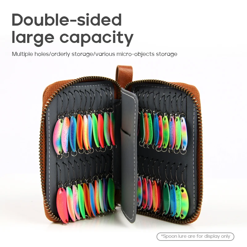 LETOYO 7,5*7,5 cm/11*7,5 cm cuchara señuelo bolsa portátil impermeable pesca señuelo bolsa PU cuchara pequeña cebo cartera - imagen 3