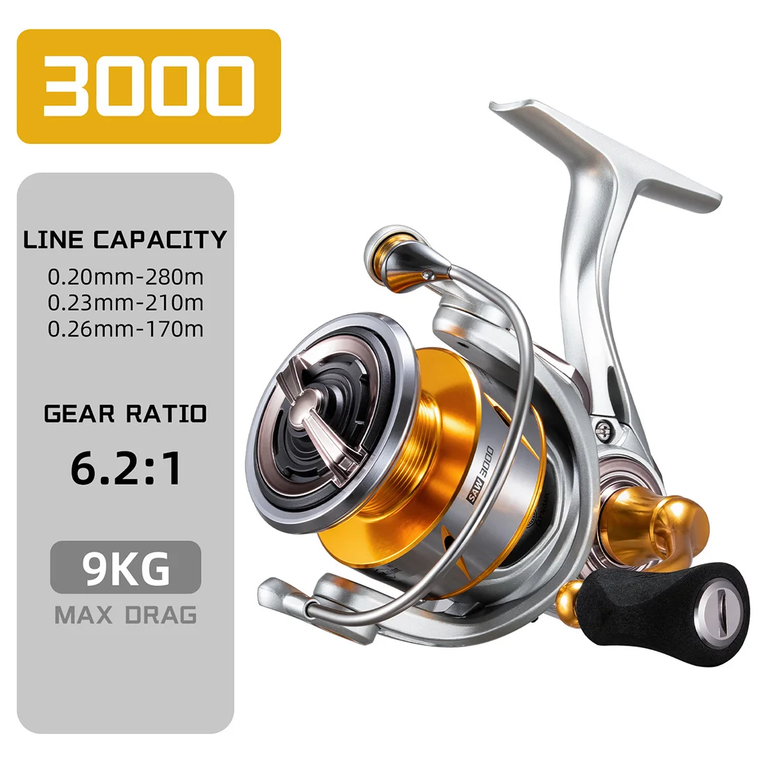 Upgate SeaKnight RAPID2X Speedy Series 2000-6000 carretes giratorios 6,2: 1 4,7:1 rueda de pesca anticorrosión carrete de pesca de agua salada