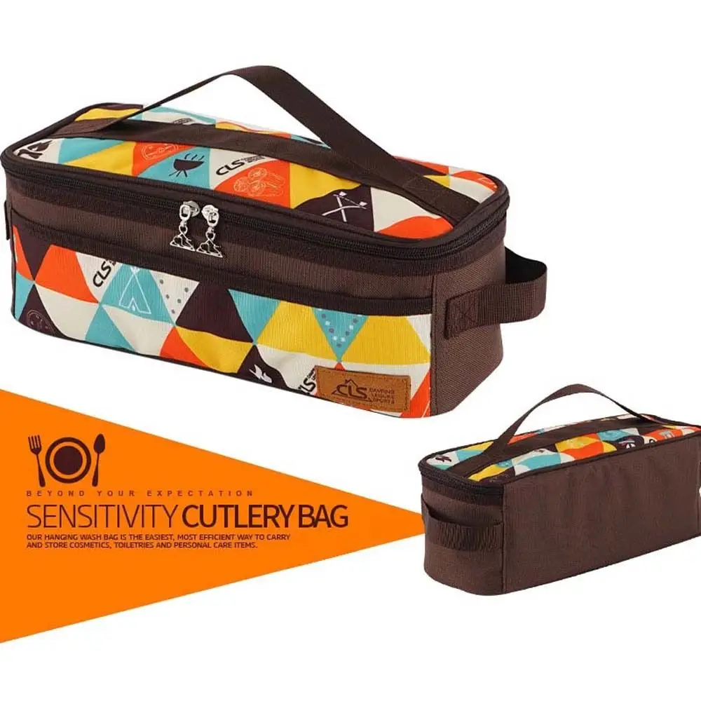 Suministros de Picnic, organizador de utensilios, utensilios de cocina, herramientas de almacenamiento, bolsa de almacenamiento de cubiertos, vajilla ​ Bolsa de almacenamiento Bolsa de almacenamiento para cocina de camping - imagen 3