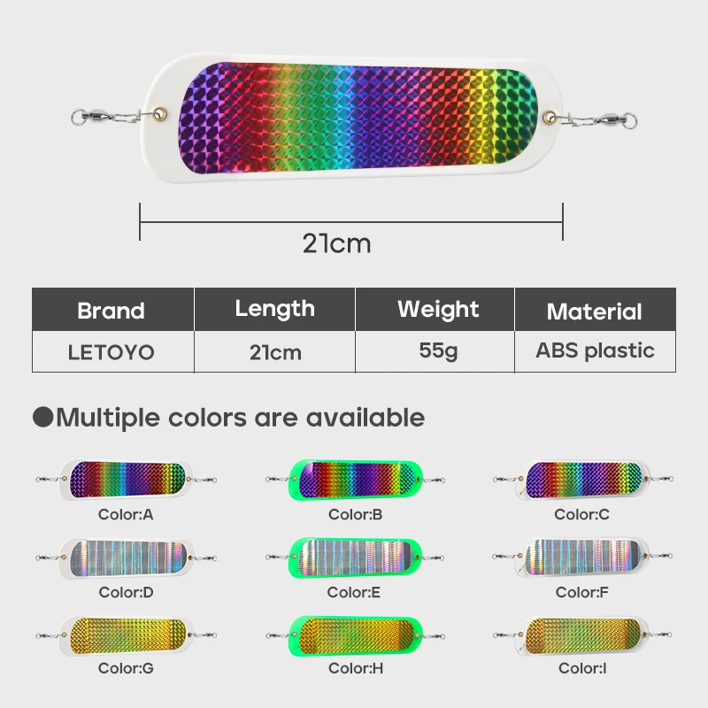 LETOYO 8in/21 cm Vissen Flasher Dubbelzijdig Stickers Trolling board Vissen tool Zeevissen Trolling flash board Zalm - imagen 2