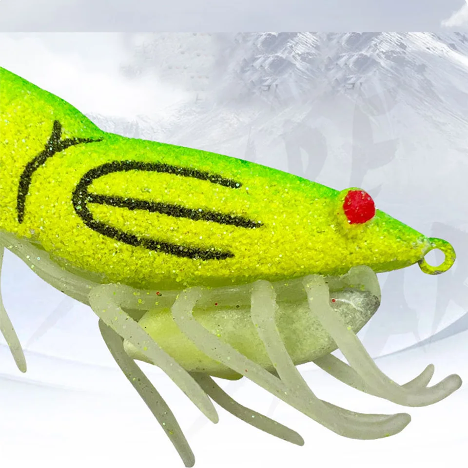 Señuelo luminoso de madera para pesca de camarones, cebo duro Wobbler, plantilla de calamar, pulpo, 3,0 #3,5 # 3D - imagen 4