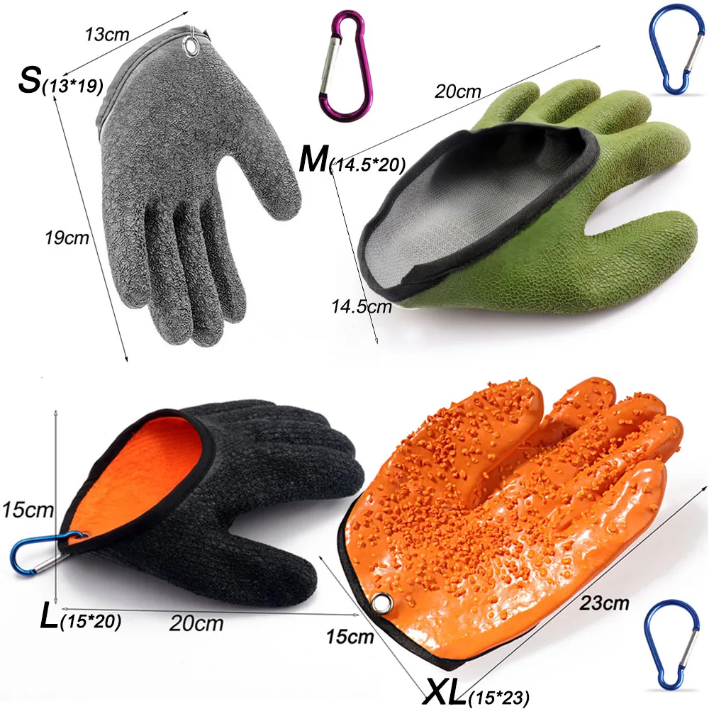 Guantes de pesca para atrapar peces, antideslizantes, duraderos, de punto, con dedos completos, impermeables, para trabajo, cierre a prueba de cortes, ropa izquierda y derecha, protege la mano - imagen 3
