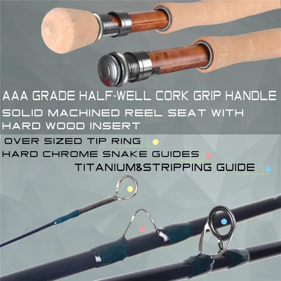 Maximumcatch Portable 7 Section Fly Fishing Rod 5-8WT 9FT 2.7M Half-Well Carbon Fiber Travel Fly Rod with 48cm Tube - imagen 4