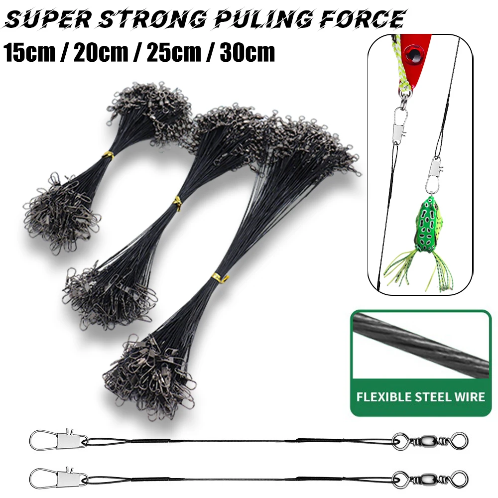 Línea de pesca de acero antimordida, fuerza de tracción súper fuerte de 15-30cm, accesorios de pesca, herramientas de pesca líderes de acero, productos de pesca