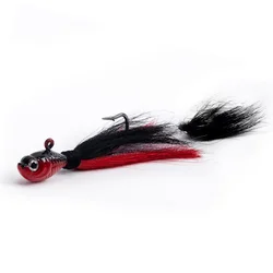 Goture Señuelo Bucktail con plumas y cabeza de plomo para jigging