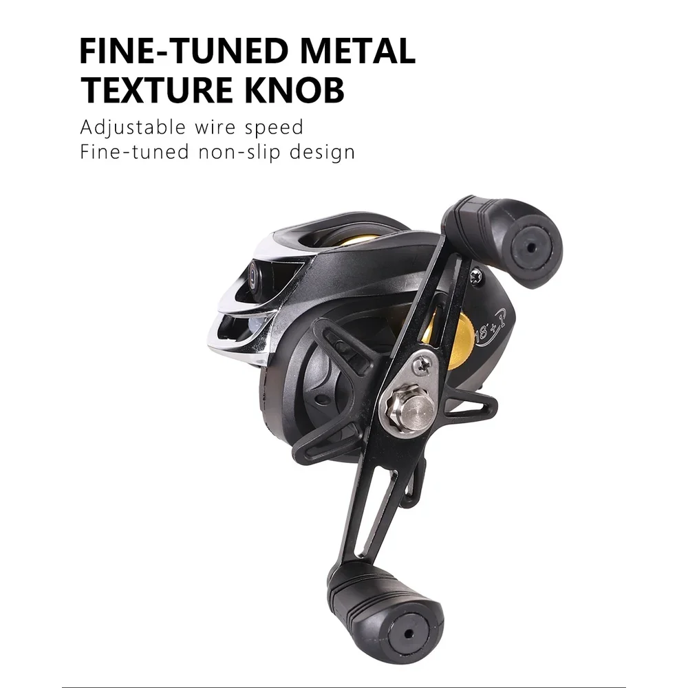 Carrete de pesca carrete de Baitcasting ligero 18 + 1 con arrastre de fibra de carbono de 10kg con relación de engranaje 7,2:1 de alta velocidad carretes Baitcaster - imagen 4