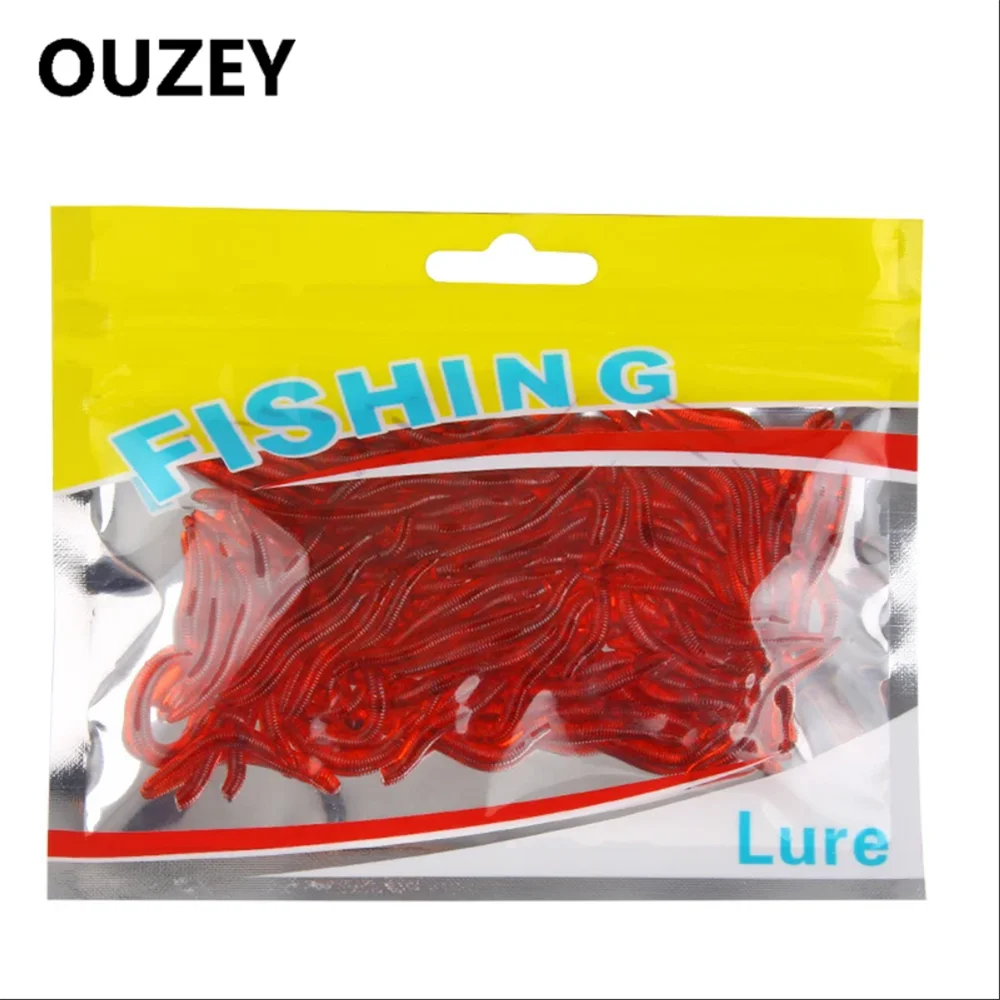 100 Uds. Señuelos blandos de silicona Swimbait Shad larva gusano plástico realista gusano de tierra falso palo loco cebos de mar accesorios de aparejos - imagen 5