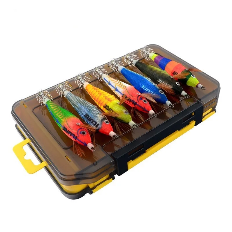 7 unids/set anzuelo de calamar con batería, señuelos falsos artificiales luminosos, pulpo Egi, sepia, cebo duro, plantillas de pesca marina - imagen 4