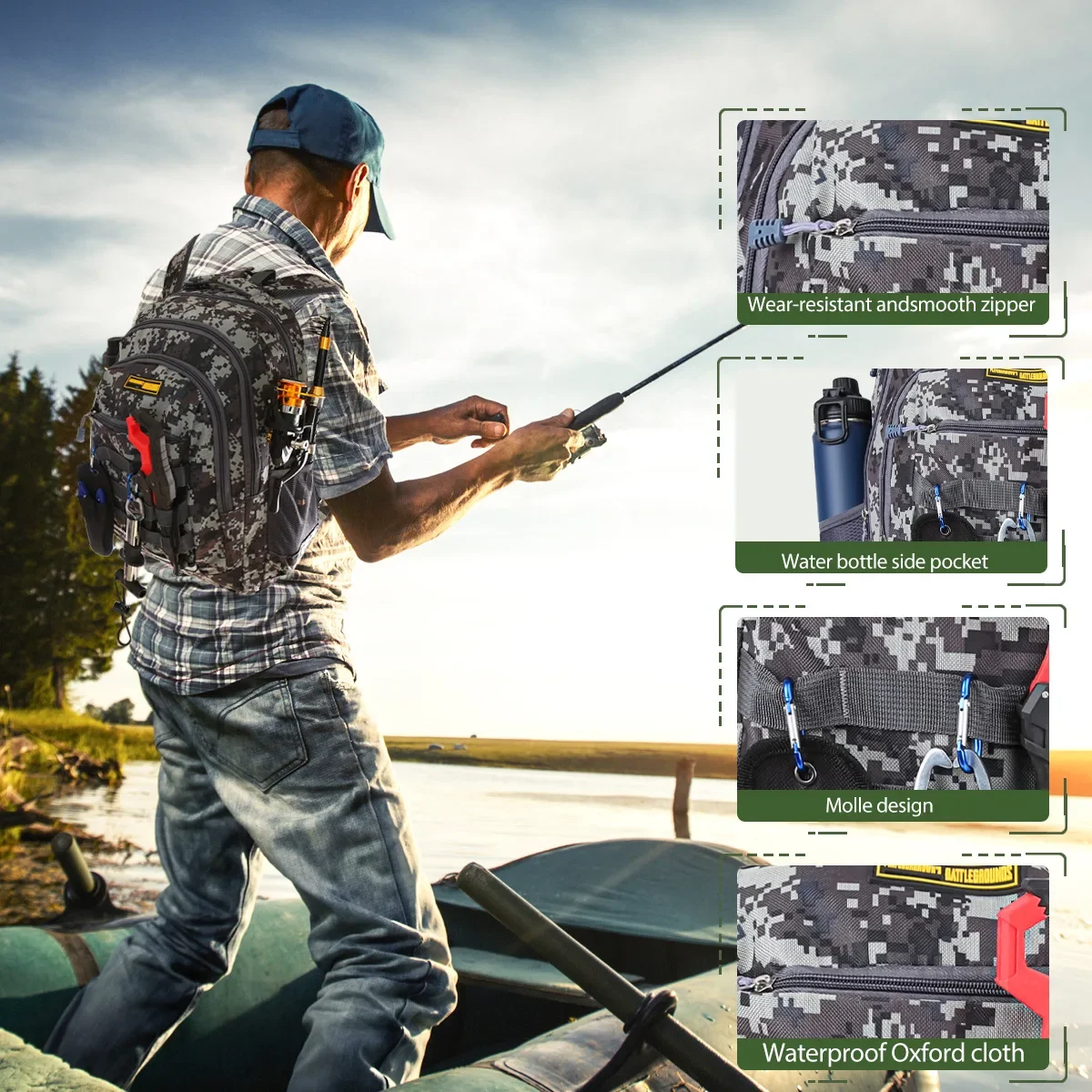 Mochila de pesca Oxford – Bolsa portátil para aparejos - imagen 5