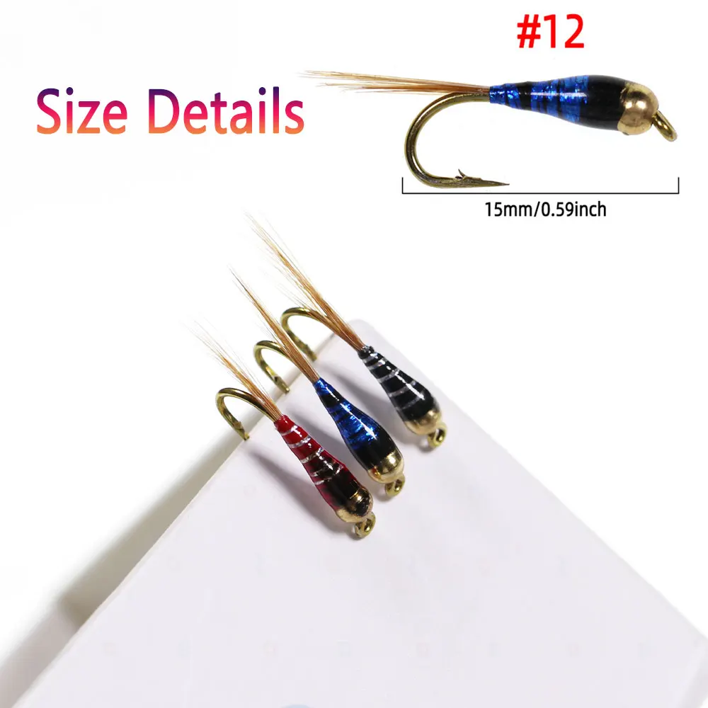 Bimoo 6/8 Uds cabeza de cuentas de latón epoxi Perdigon Ninfa mosca hundimiento rápido Ninfa húmeda europea para trucha Grayling perca Señuelos de pesca con mosca - imagen 3