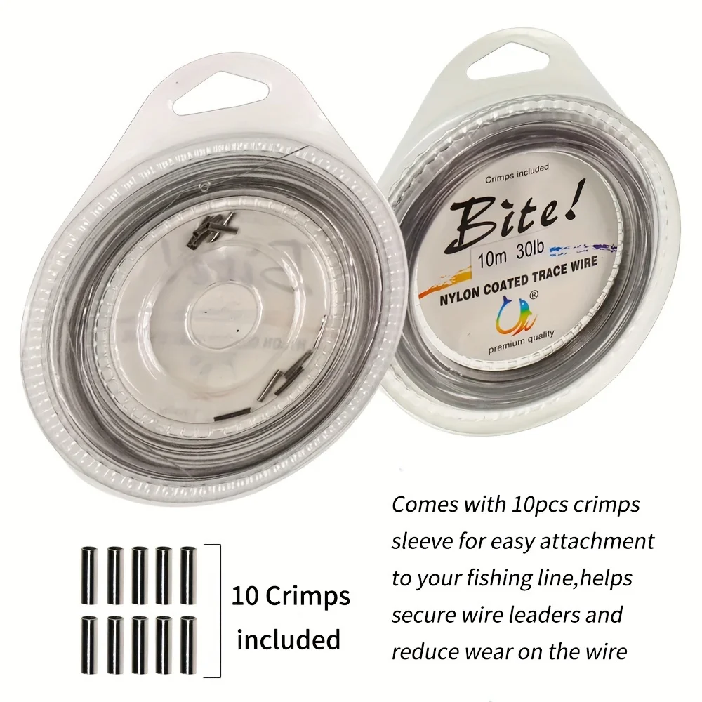 Sea.Yolo-sedal de pesca de 10m, líder de alambre de acero X7 recubierto de nailon, 0,2-1mm, 5-150LB, accesorios de pesca para pesca de lubina, 2 uds. - imagen 2
