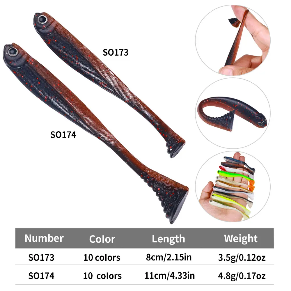Cebo blando Swimbait con cola de paleta, señuelo de plástico suave para Sábalo, 12CM, 7G, Color arcoíris, lentejuelas, gusano suave, 5 uds. - imagen 5