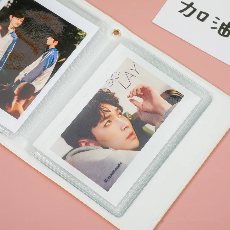 Álbum de fotos con forma de amor, portátil, para el hogar, bonito soporte para sesión fotográfica hueca de Color sólido de 3 pulgadas, tarjetas colgantes de corazón, álbum de libros para coleccionar - imagen 2