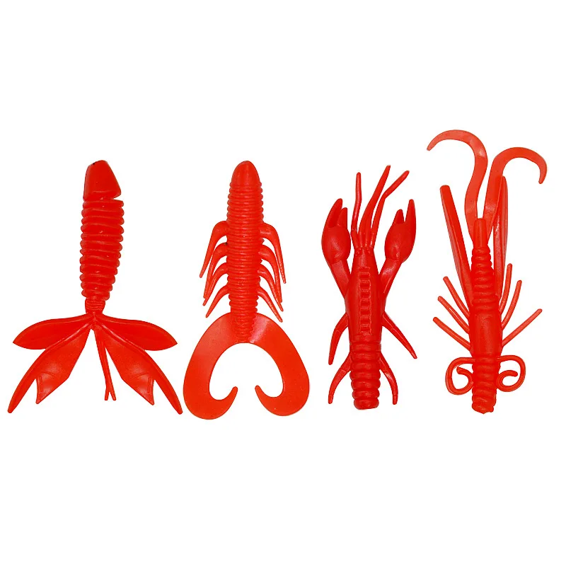 4 Uds señuelo suave gusanos señuelo de pesca en forma de 8g 6cm Wobblers conjuntos señuelo de camarones cebo de silicona Wobbler para curricán aparejos de pesca de lubina - imagen 5