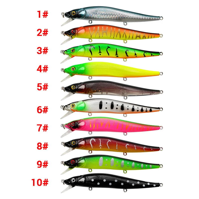 Señuelo de Pesca de 11,5 cm/14g, cebo Artificial para pececillos, Crankbait, Wobblers, ojos 3D, perca, Lucio, Carpa, natación, 1 unidad - imagen 5